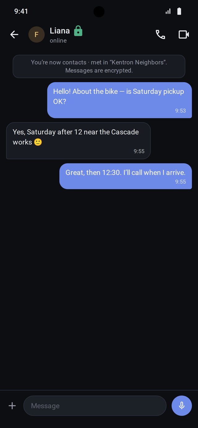 Chat after the request is accepted